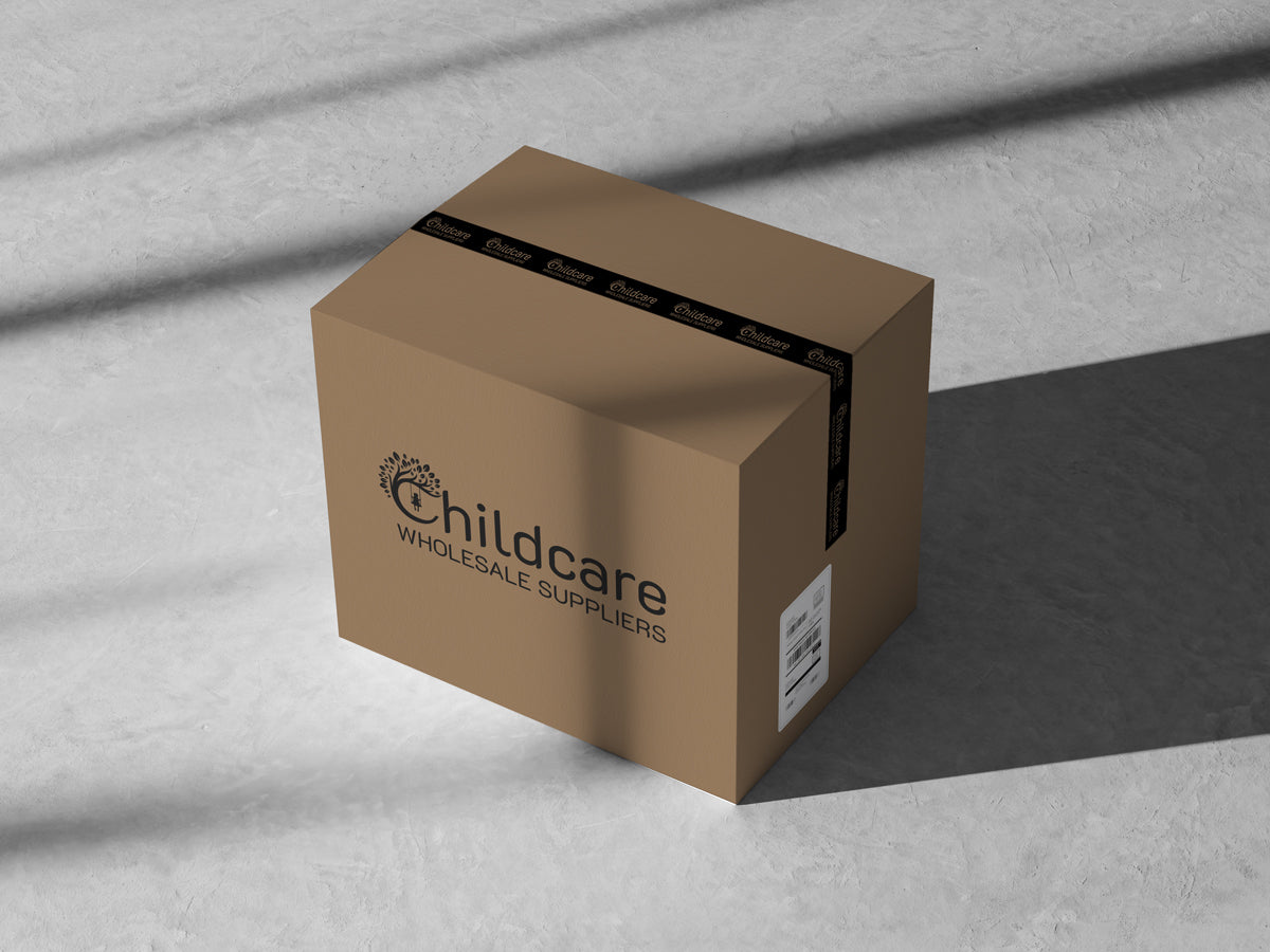 Box mockup design for childcare packaging